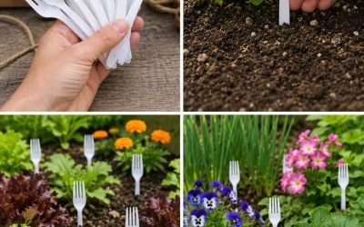 Protéger son potager sans chimie grâce aux fourchettes en plastique recyclées