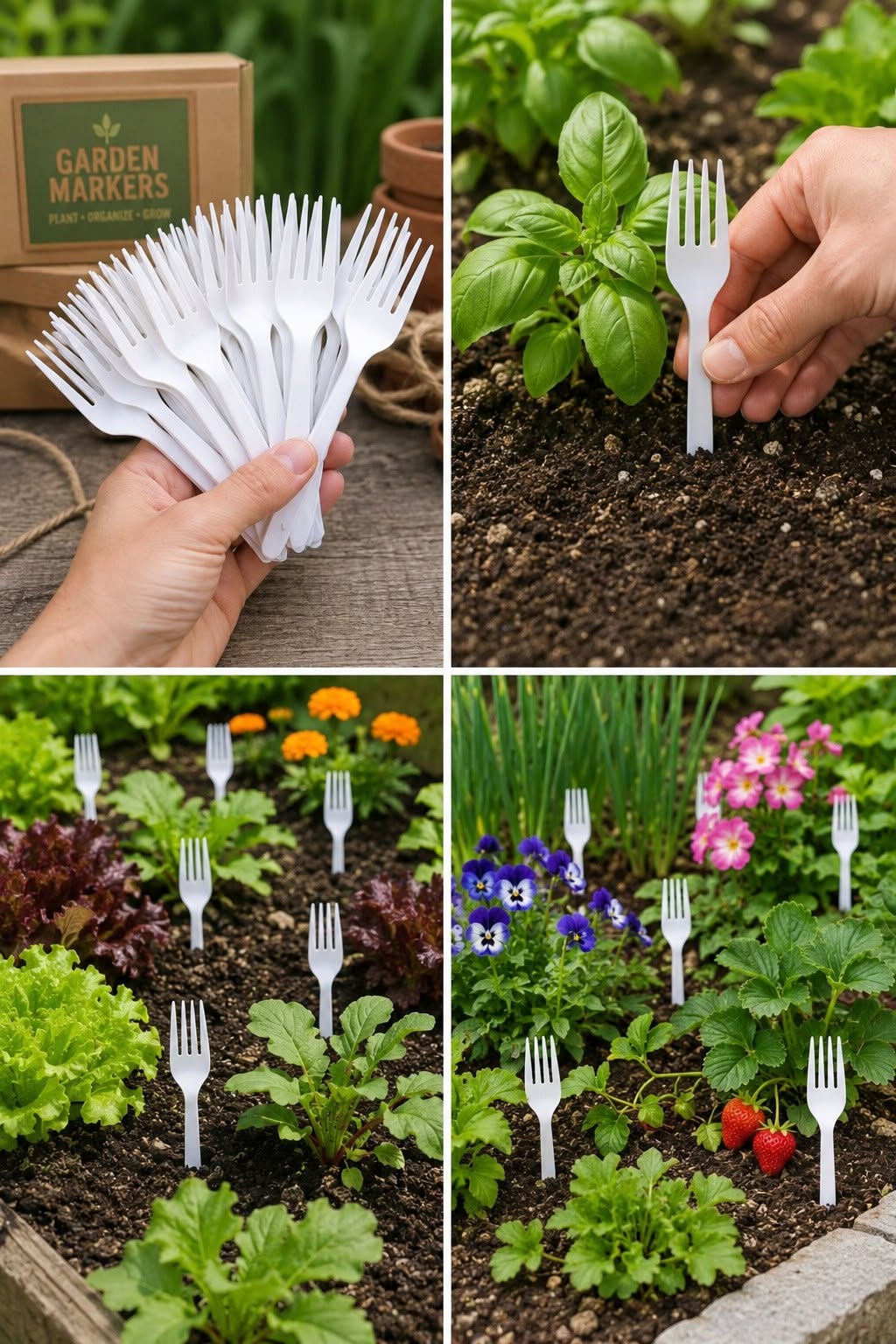 Protéger son potager sans chimie grâce aux fourchettes en plastique recyclées