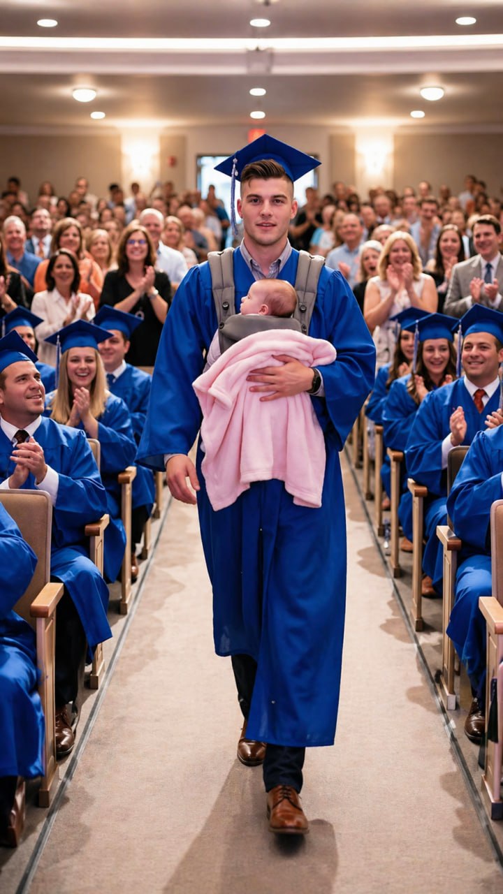 Ils ont ri quand mon fils est monté sur scène avec un nouveau-né dans les bras, mais ses paroles suivantes ont plongé la salle dans un silence de mort.