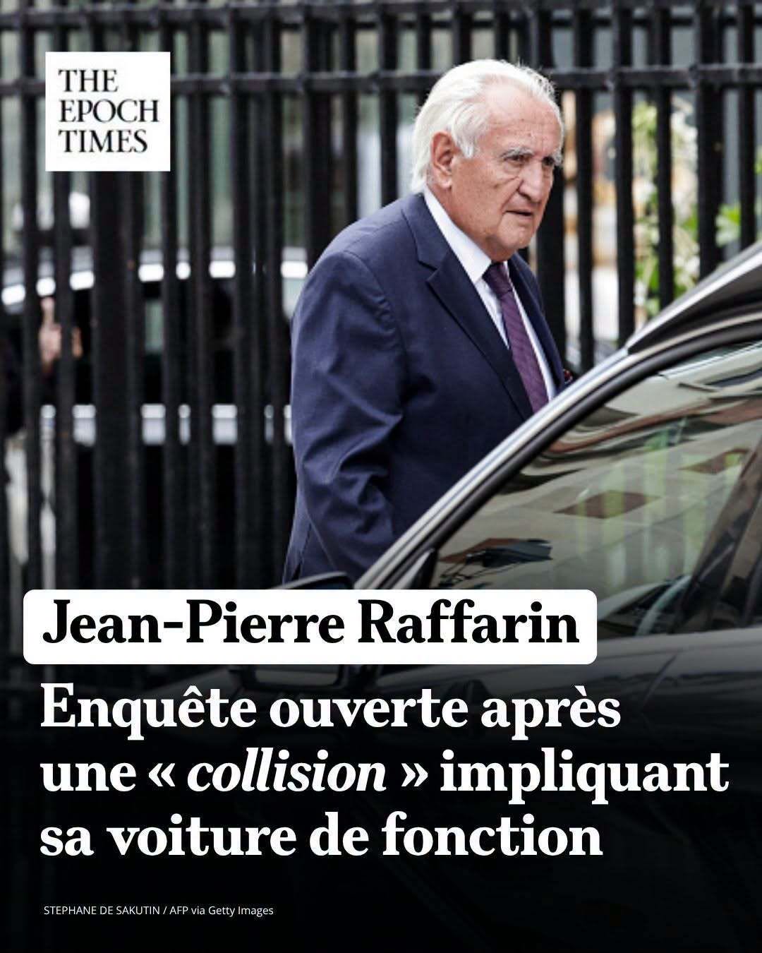 Jean-Pierre Raffarin : enquête ouverte après une « collision » impliquant sa voiture de fonction
