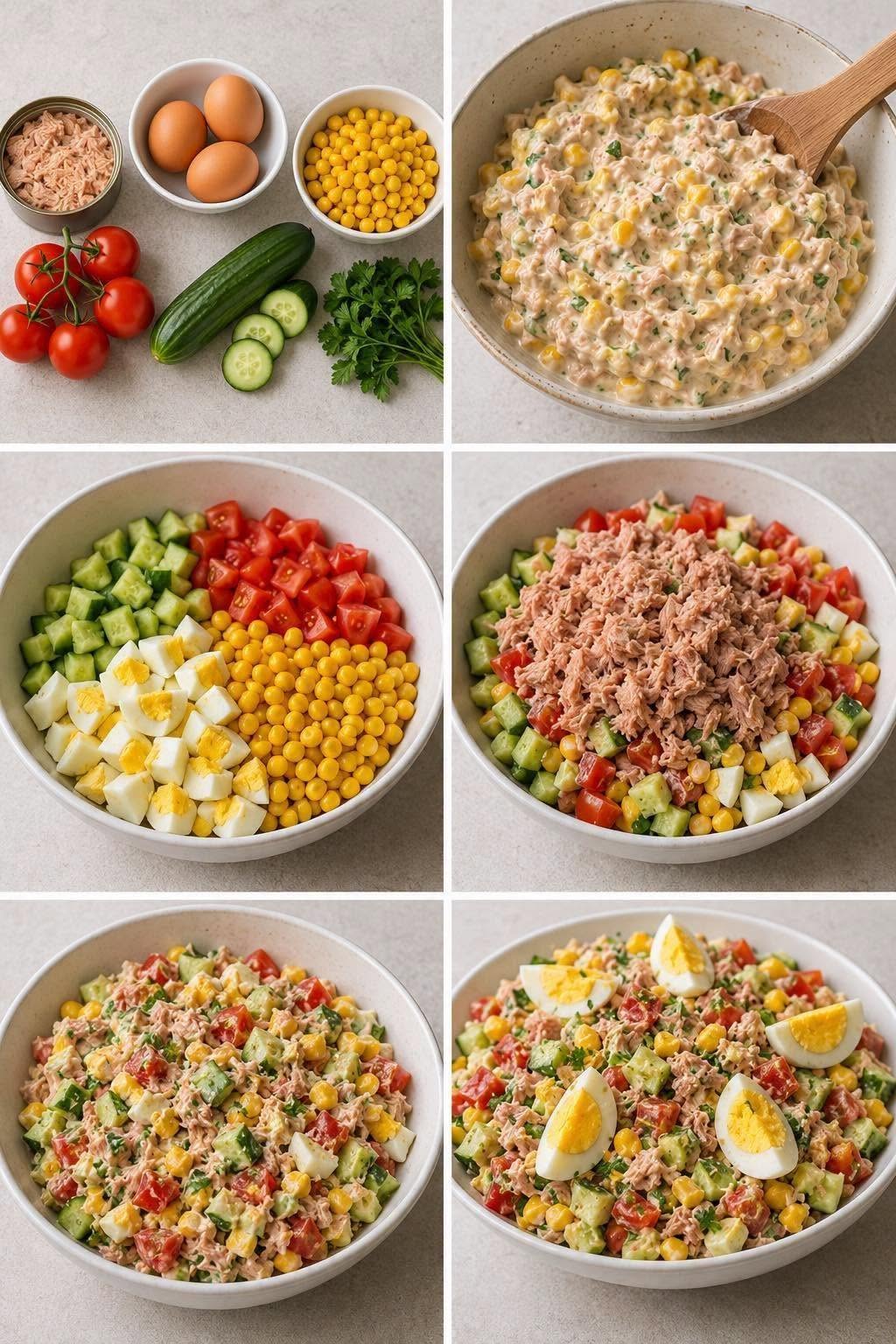 Salade de Thon, Maïs et Œufs : La Recette Fraîche et Complète